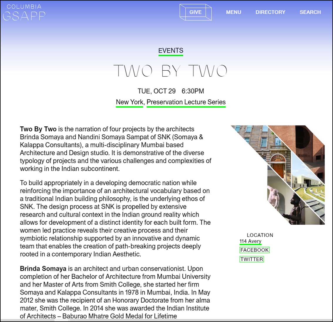 Two By Two - Columbia GSAPP, Preservation lecture series, New York - October 2019